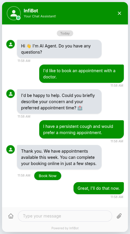 Guide patients to book without phone queues